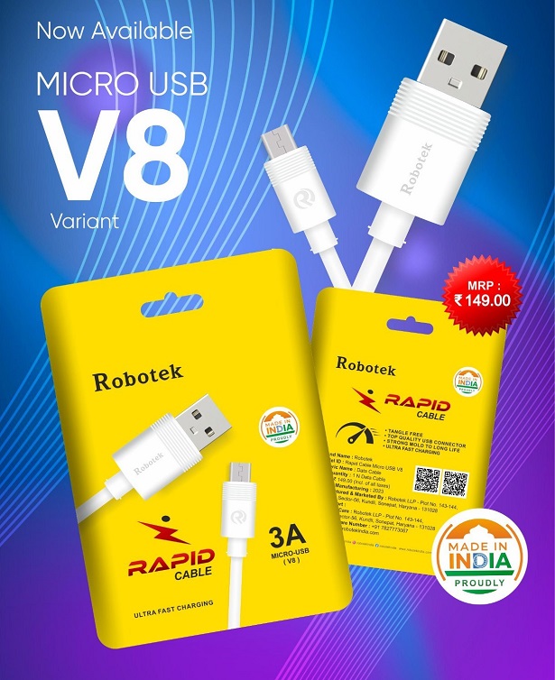 Robotek Rapid 3A Micro USB V8 Cable